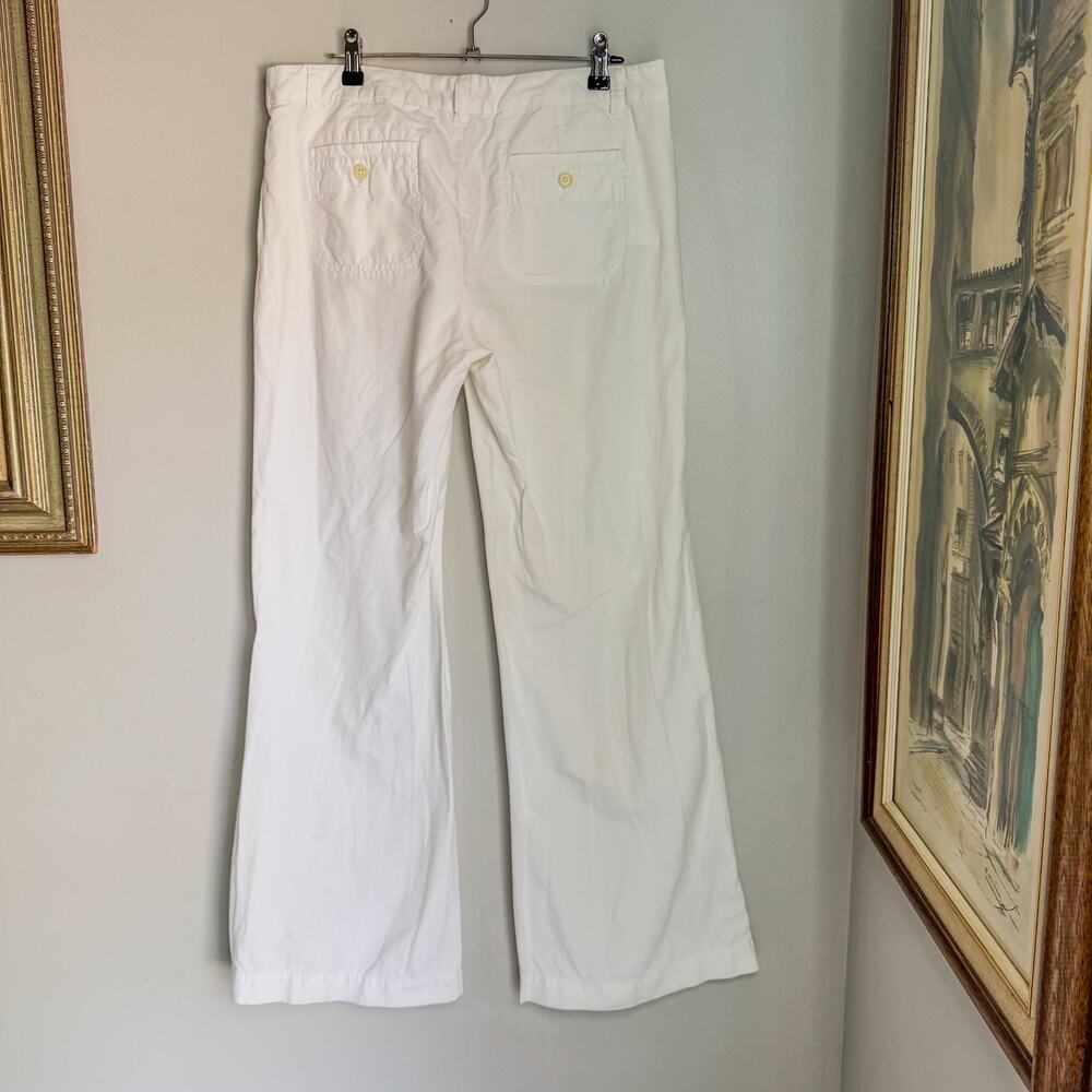 GAP White Linen Blend Wide Leg Trousers Pants Regular Size 8
